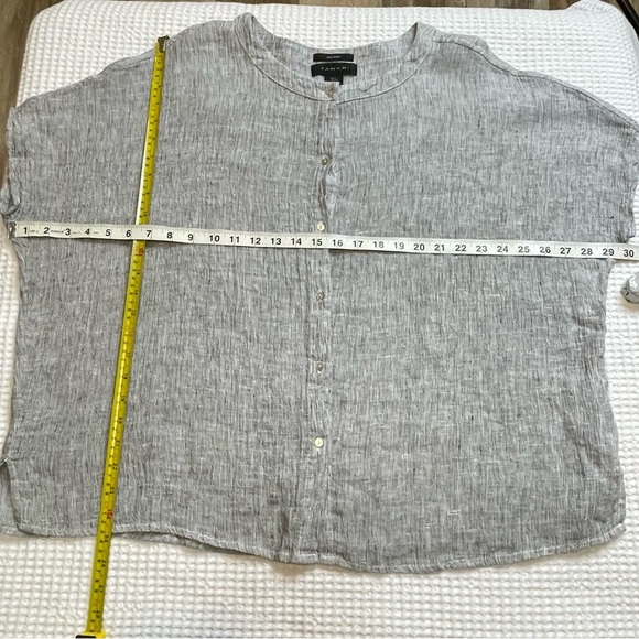 Tahari Oversized Lagenlook Linen Cross-Dye Top Size Small - Picture 6 of 7
